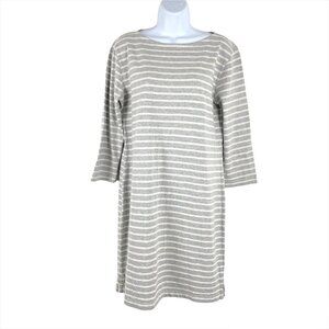 Vineyard Vines Stripe Cotton Knit‎ Dress Gray White Women's Medium